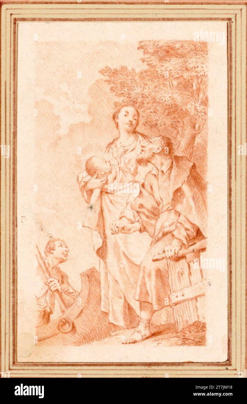 Anonym Escape in Egitto. Red Chalk Foto Stock