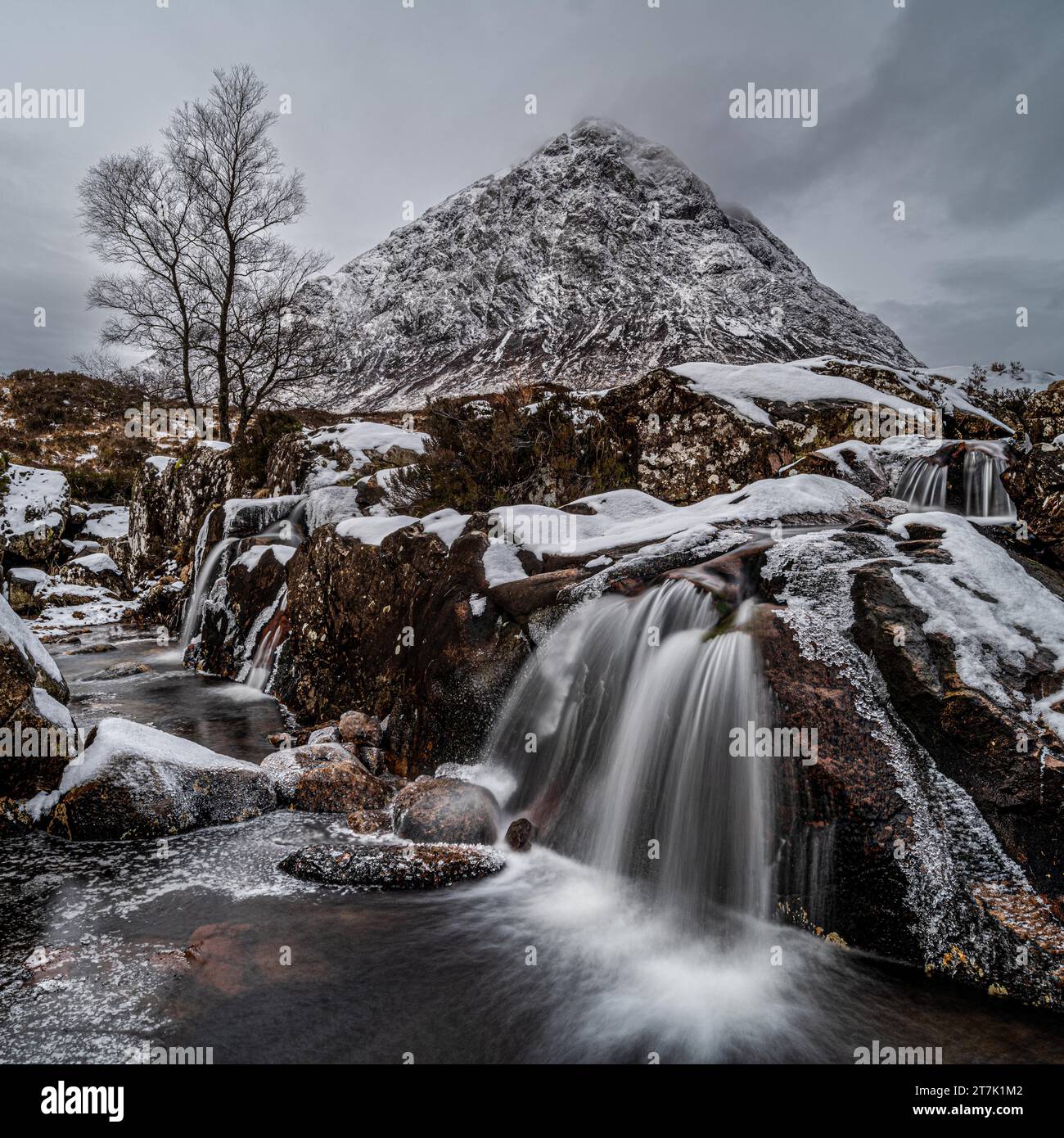 Etive Mor Waterfall, Glencoe Foto Stock