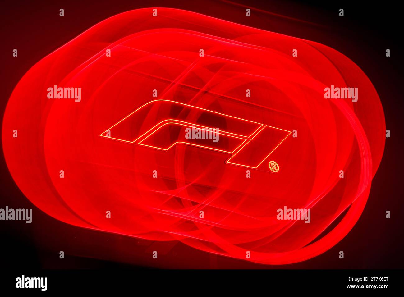 Logo F1 durante il Gran Premio di Formula 1 Heineken Silver Las Vegas 2023, 21° round del Campionato Mondiale di Formula 1 2023 dal 17 al 19 novembre 2023 sul Las Vegas Strip Circuit, a Las Vegas, USA Foto Stock