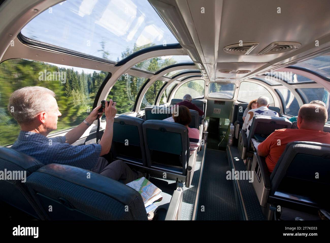 IL TRENO PASSEGGERI TRANSCONTINENTALE CANADESE TORONTO VANCOUVER Foto Stock