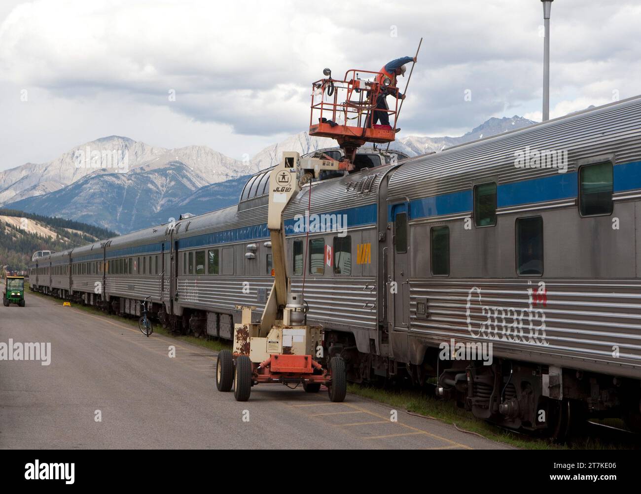 IL TRENO PASSEGGERI TRANSCONTINENTALE CANADESE TORONTO VANCOUVER Foto Stock