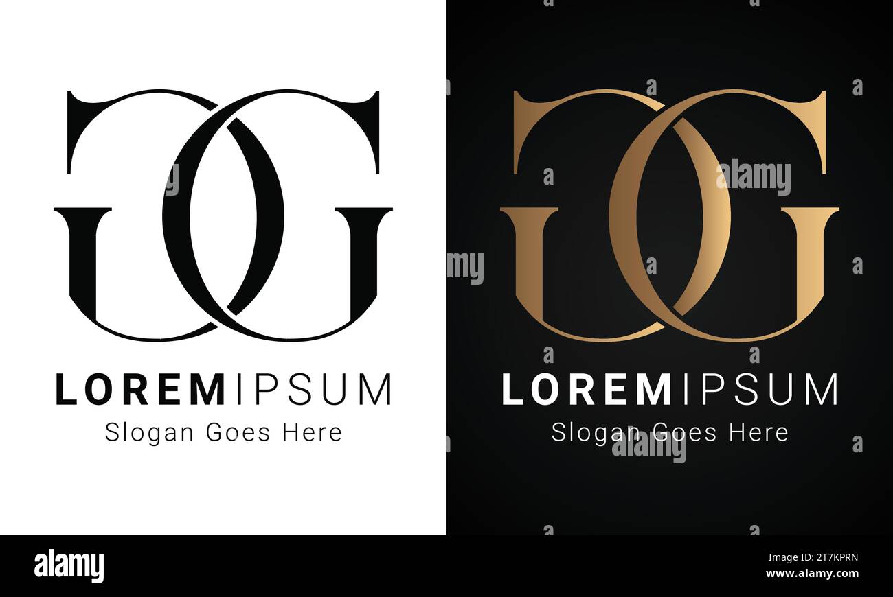 Design con logo monogramma GG iniziale Luxury Text Letter Illustrazione Vettoriale