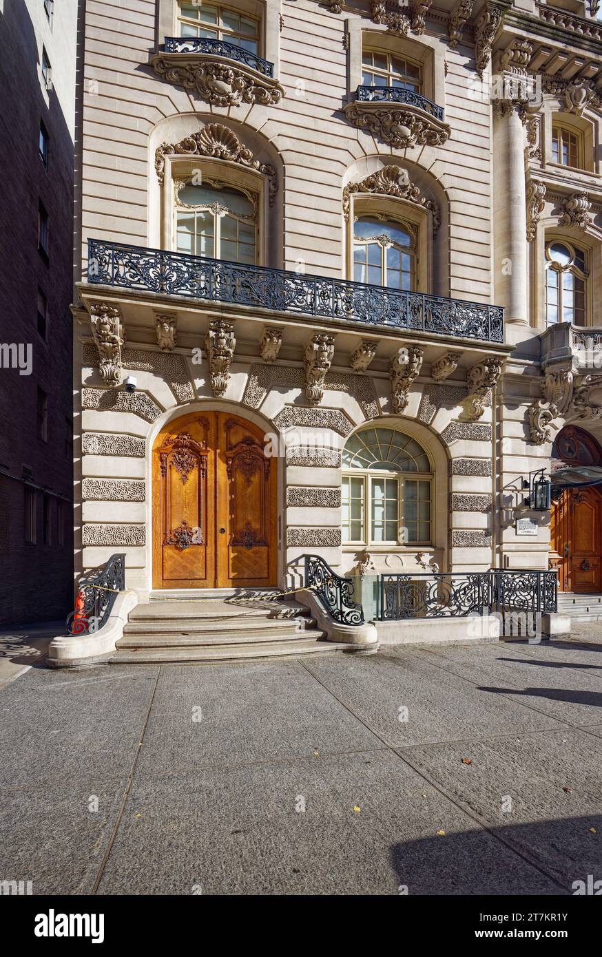 7 East 72nd Street, Oliver Gould e Mary Brewster Jennings House, un punto di riferimento per le Belle Arti eretto nel 1899, progettato da Flagg & Chambers. Foto Stock