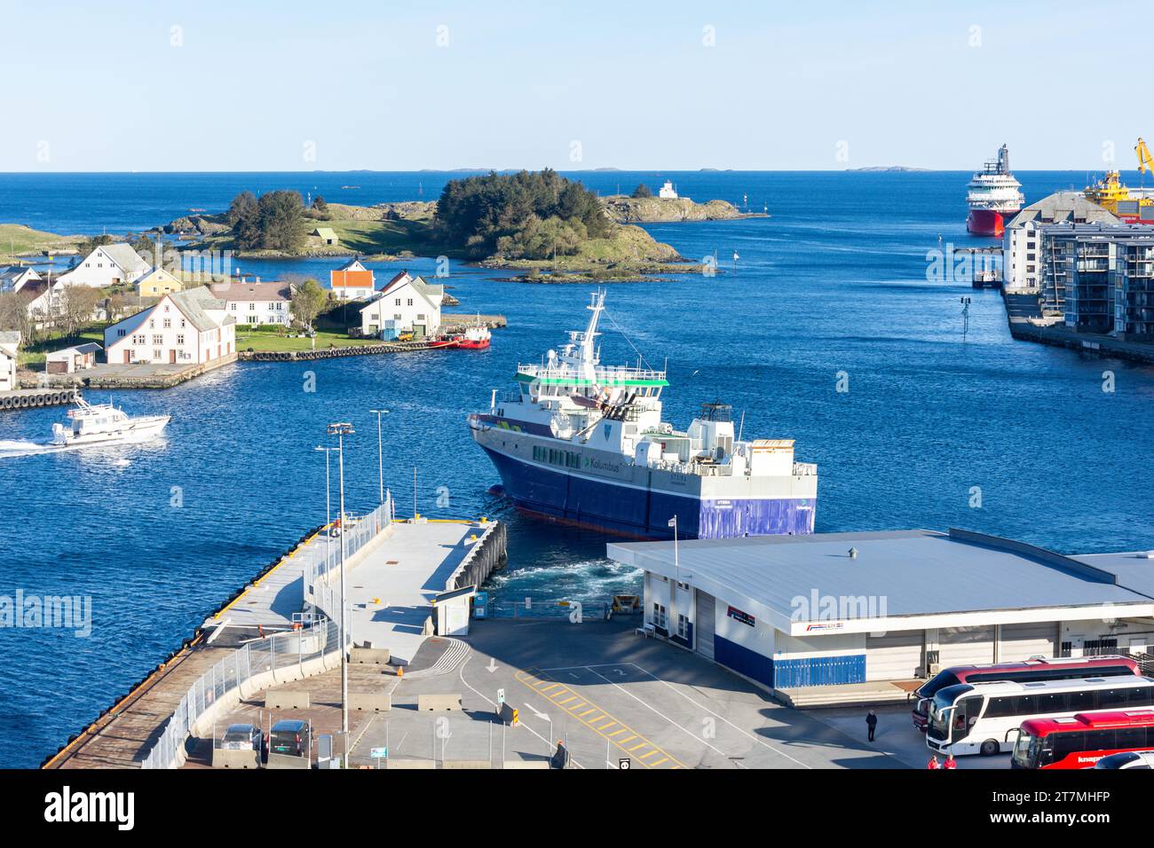 Haugesund Cruisehavn (porto crocieristico), Haugesund, Rogaland County, Norvegia Foto Stock