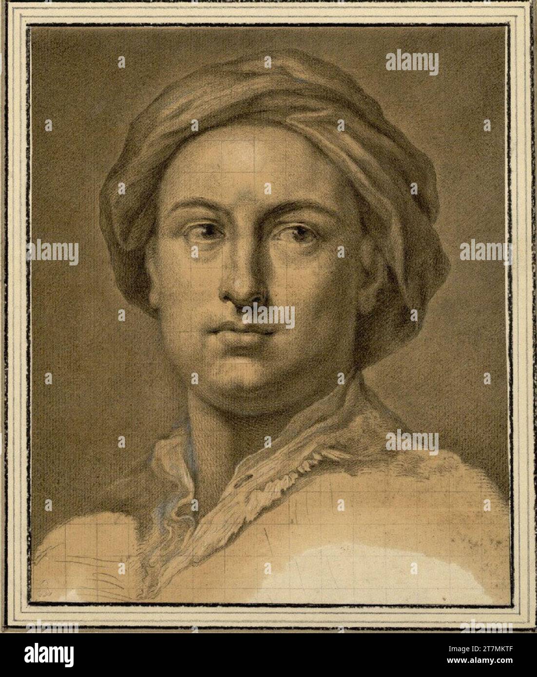 Christian Friedrich Boetius Giovanni Battista Casanova (1730-1795), professore presso l'Accademia di Dresda. Gesso con aumenti bianchi e verschollenes di rete di ingrandimento originale intorno al 1759/60 Foto Stock