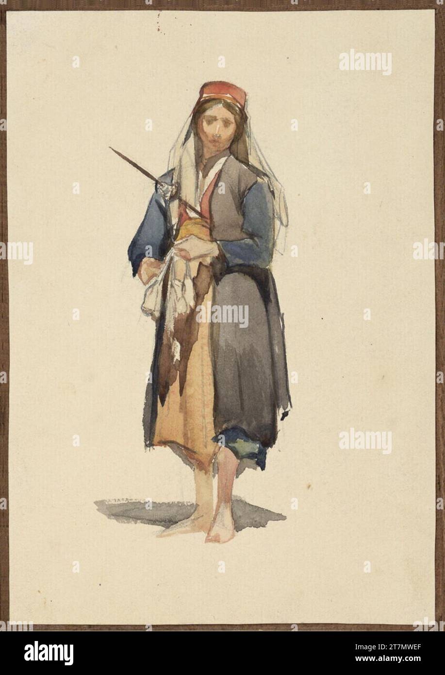 Johann Gualbert Raffalt Montenegrinerin. Acquerello intorno al 1863/64 Foto Stock