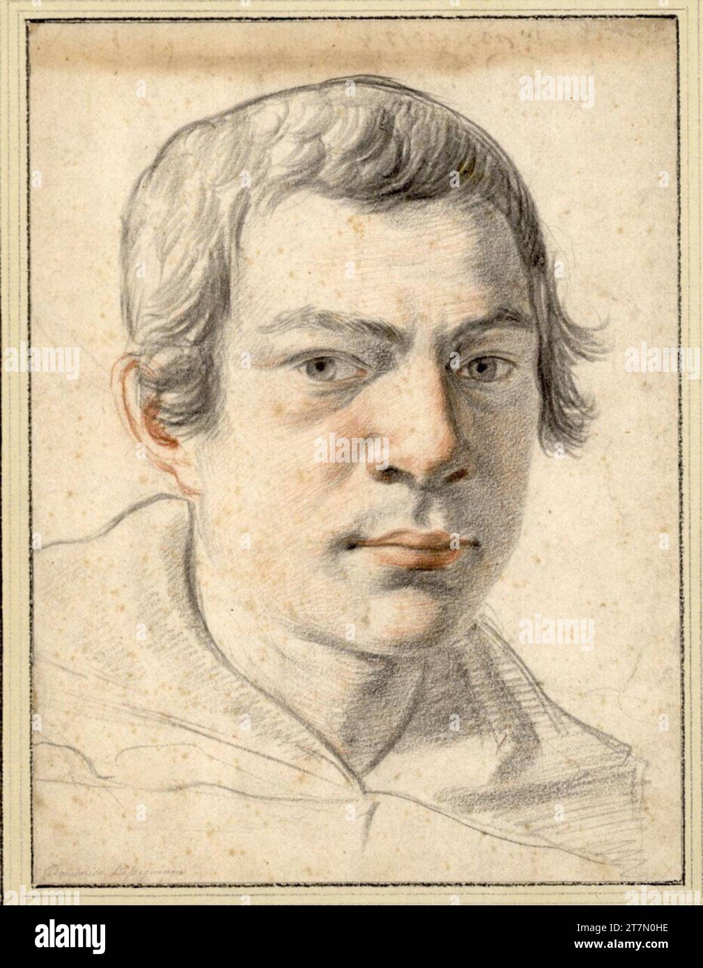 Domenico Cresti gen. Passignano Ritratto di un giovane a destra. Gesso; rossastro Foto Stock