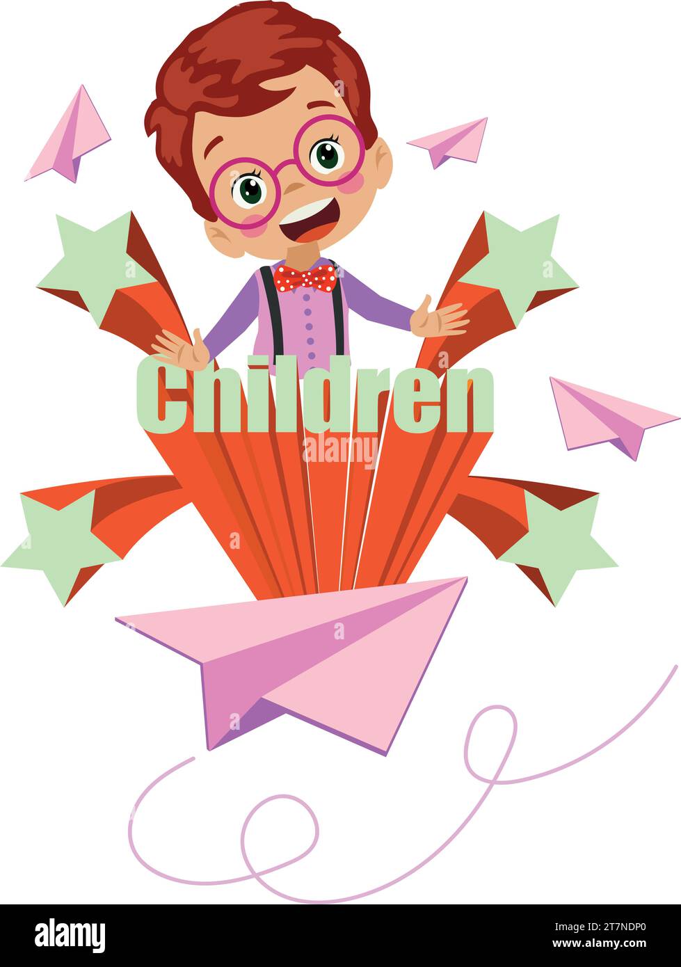 Stile bambini carattere colorato design divertente lettere e numeri alfabetici infantili illustrazione vettoriale Illustrazione Vettoriale