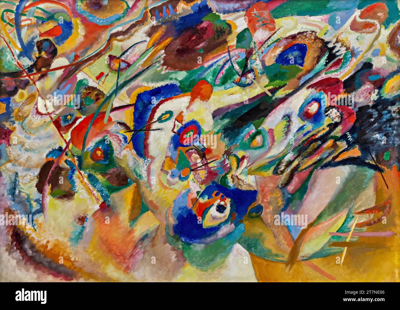 Composizione VII, 1913 d.C. (C 20 d.C.), (olio su tela), (stile Arte astratta) impressionista di artista: Kandinsky, Wassily (1866 1944) / Russo. Illustrazione Vettoriale