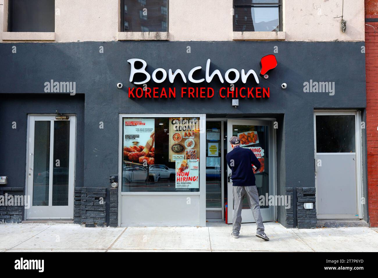 Bonchon, 367 1st Ave, New York, New York, New York, ristorante di pollo fritto coreano nell'East Side di Manhattan. Foto Stock