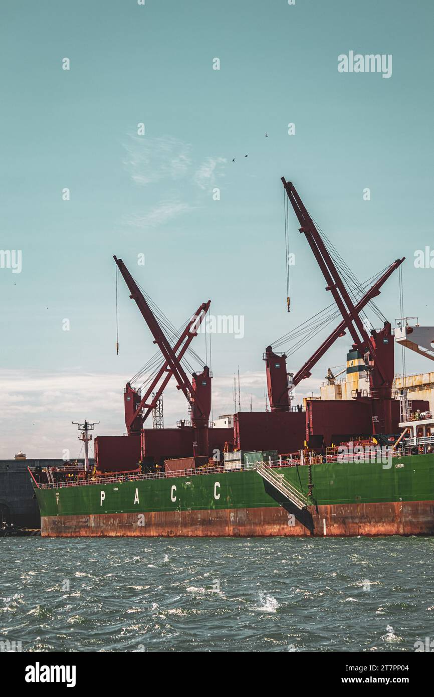cantiere navale, Veracruz, Messico, principale porto industriale messicano sul golf del Messico, rimorchiatori, container e navi da carico, 2022 Foto Stock