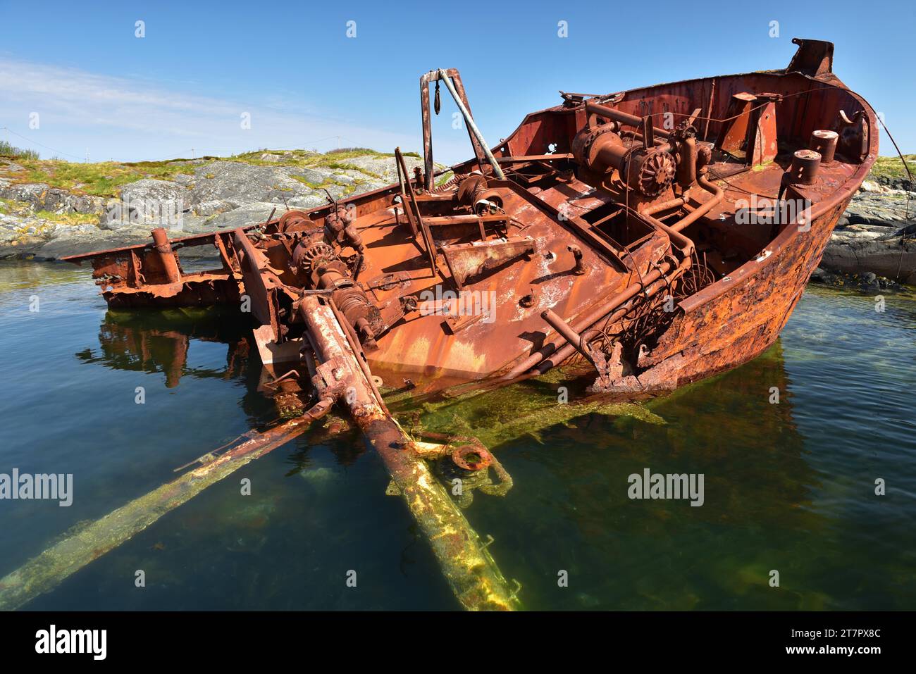 Naufragio sulla Atlantic Road in Norvegia Foto Stock