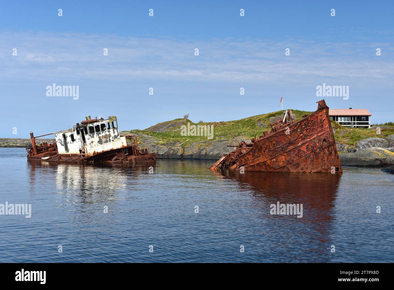 Naufragio sulla Atlantic Road in Norvegia Foto Stock