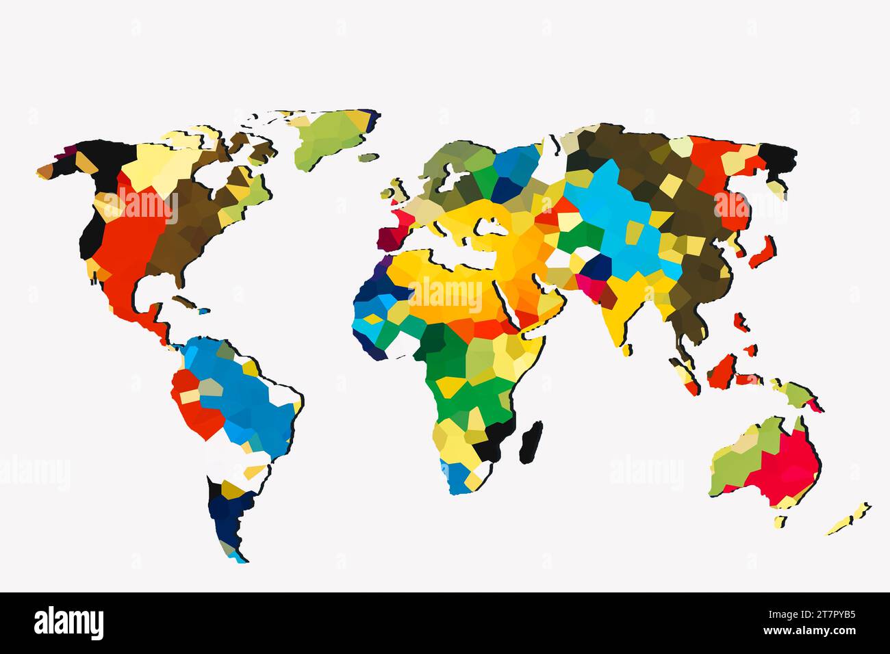 Circa delineato mappa del mondo con una colorata motivi di sfondo Foto Stock Circa delineato mappa del mondo con una colorata motivi di sfondo Foto Stock