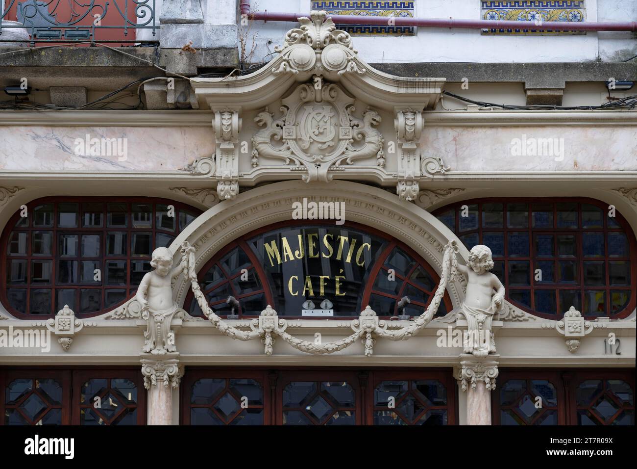 Portal, Cafe Majestic, Rua de Santa Catarina 112, Porto, Portogallo, Europa Foto Stock