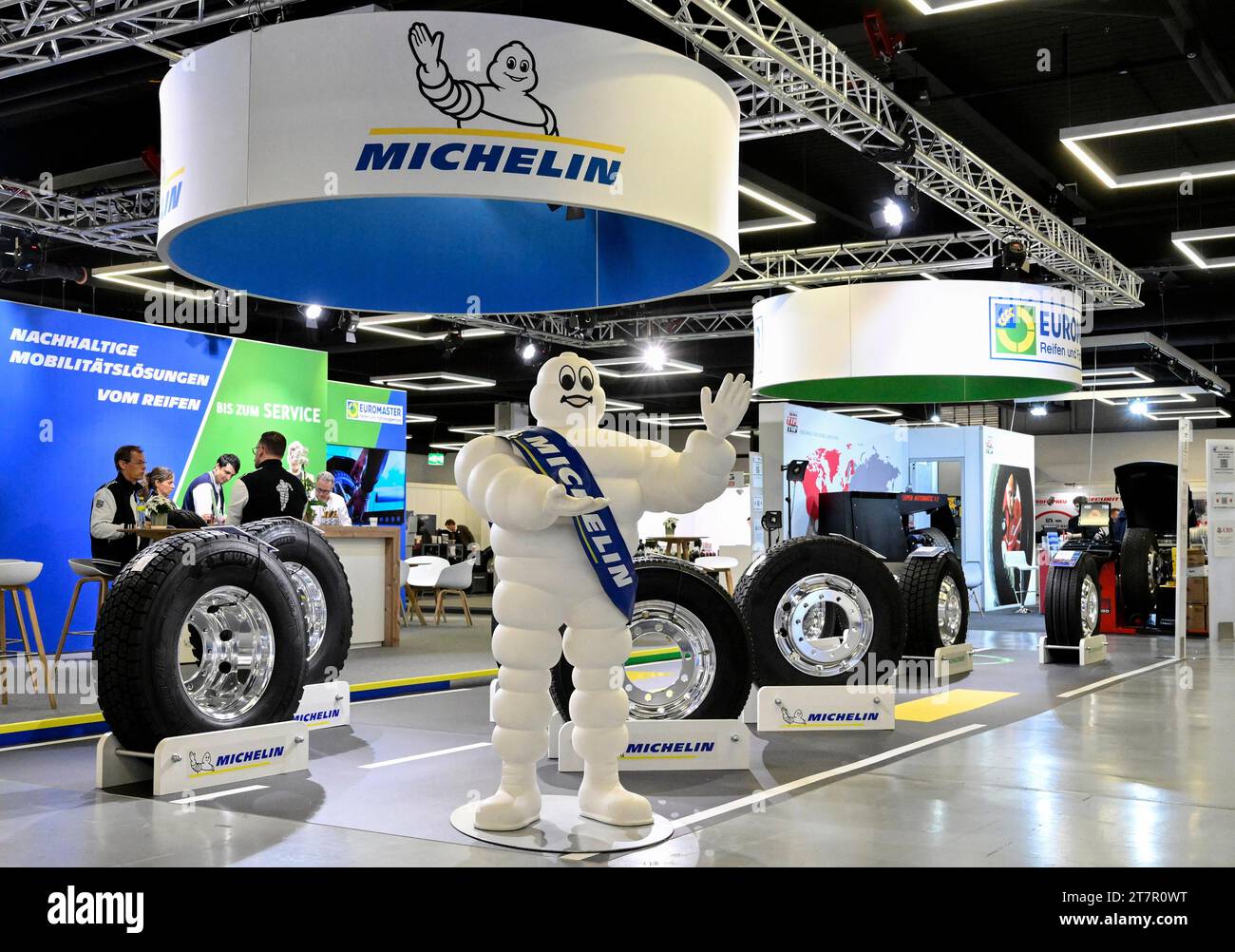 Stand espositivo Michelin MAN Truck Tyres Foto Stock
