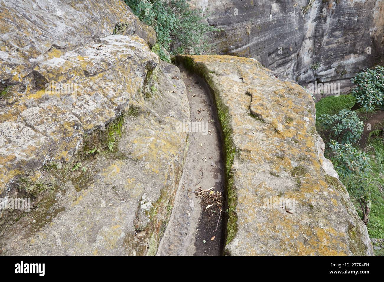 Il complesso del tempio di Malinalco, costruito durante gli ultimi giorni dell'Impero Azteco Foto Stock