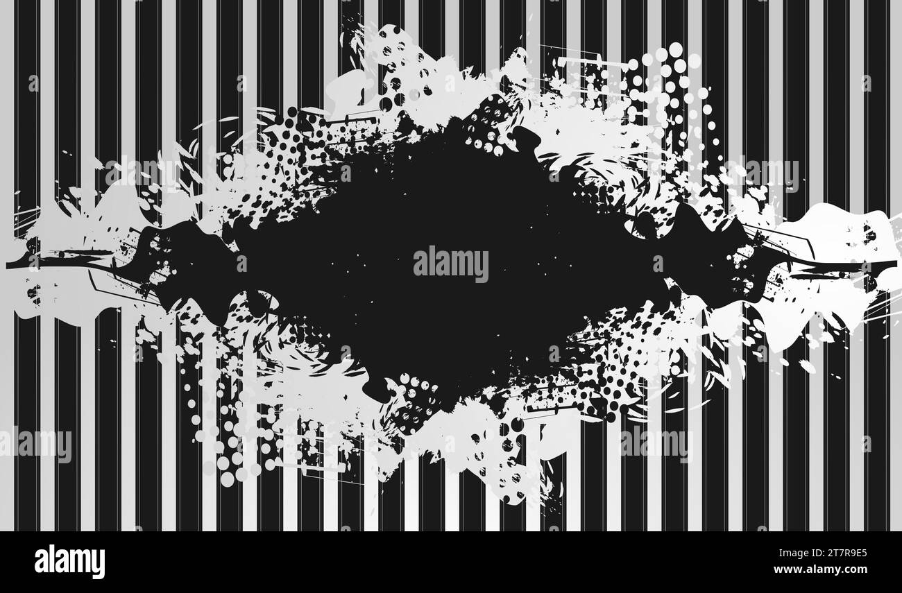 Grunge blot in bianco e nero per uno sfondo strutturato. Progettazione vettoriale Illustrazione Vettoriale