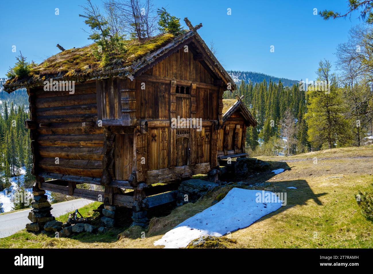 Vecchia casa tradizionale in Norvegia Foto Stock