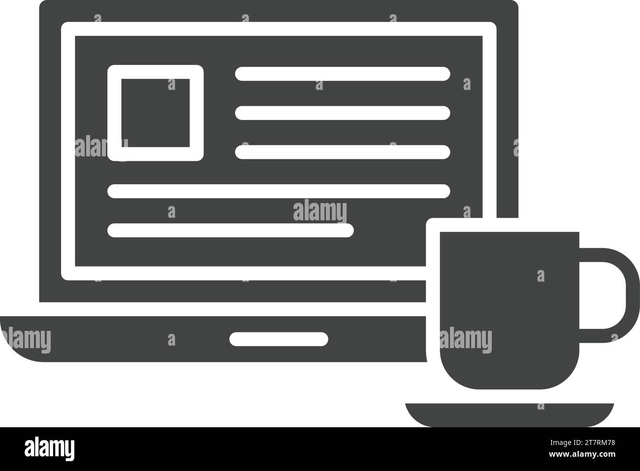 Immagine vettoriale icona caffè e lavoro. Illustrazione Vettoriale