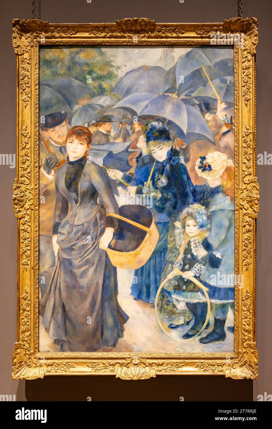 Londra, Regno Unito - 19 maggio 2023: The Umbrellas painting by Pierre-Auguste Renoir, è un olio su tela esposto alla National Gallery of london, Inghilterra Foto Stock