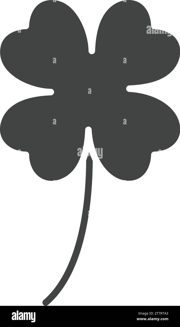 Immagine vettoriale dell'icona Four Leaf Clover. Illustrazione Vettoriale