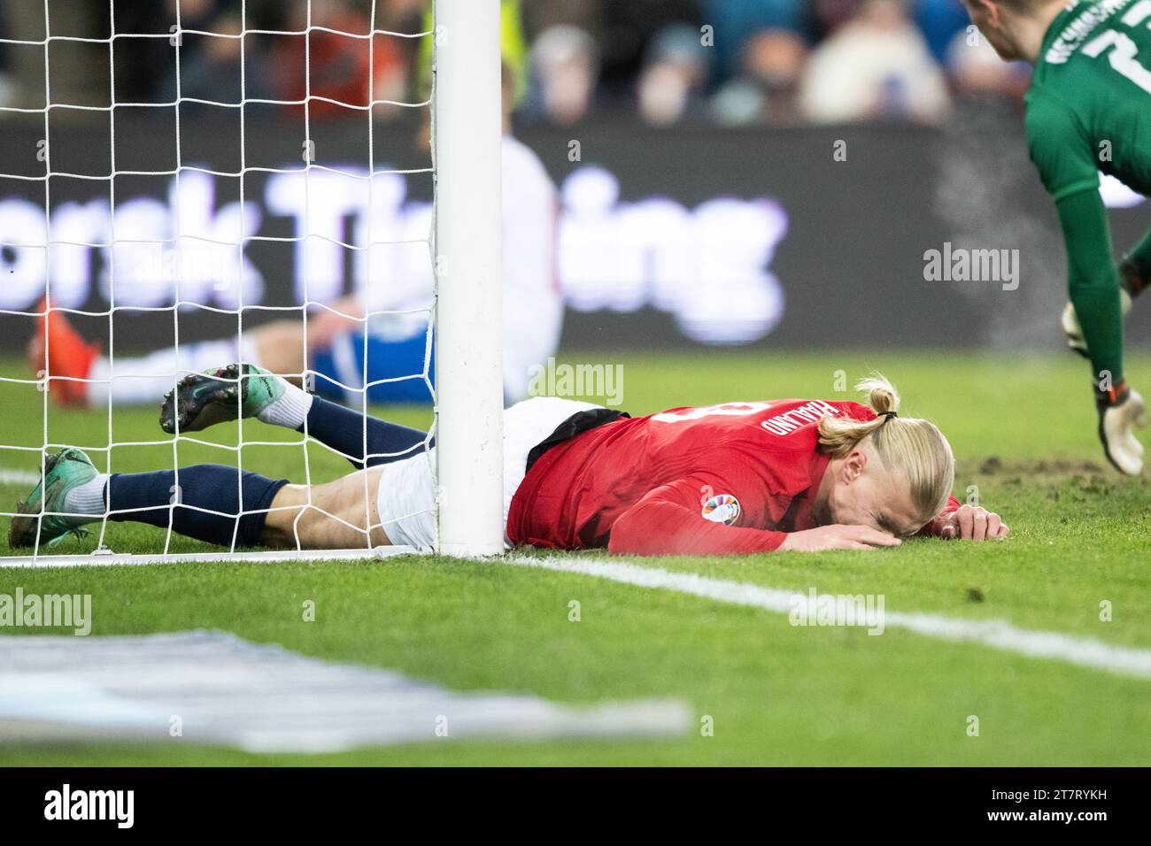 Oslo, Norvegia. 16 novembre 2023. Erling Haaland (9) della Norvegia visto durante la partita amichevole di calcio tra Norvegia e Isole Faroe all'Ullevaal Stadion di Oslo. (Foto: Gonzales Photo/Alamy Live News Foto Stock