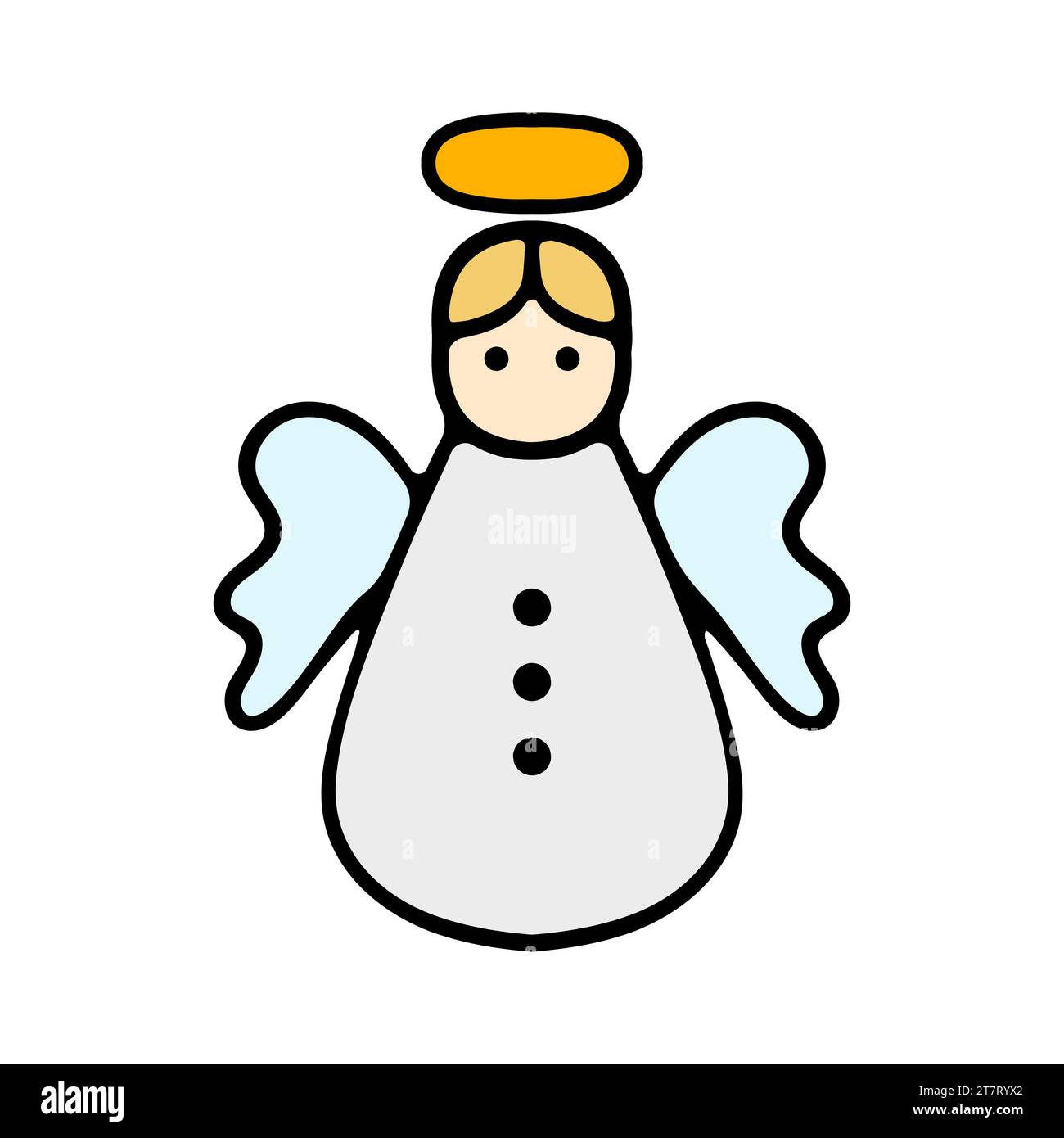 Messaggero angelo volante. Festività, Capodanno, Natale, festeggia, giorno. Nuovo anno 2024. illustrazione vettoriale Illustrazione Vettoriale