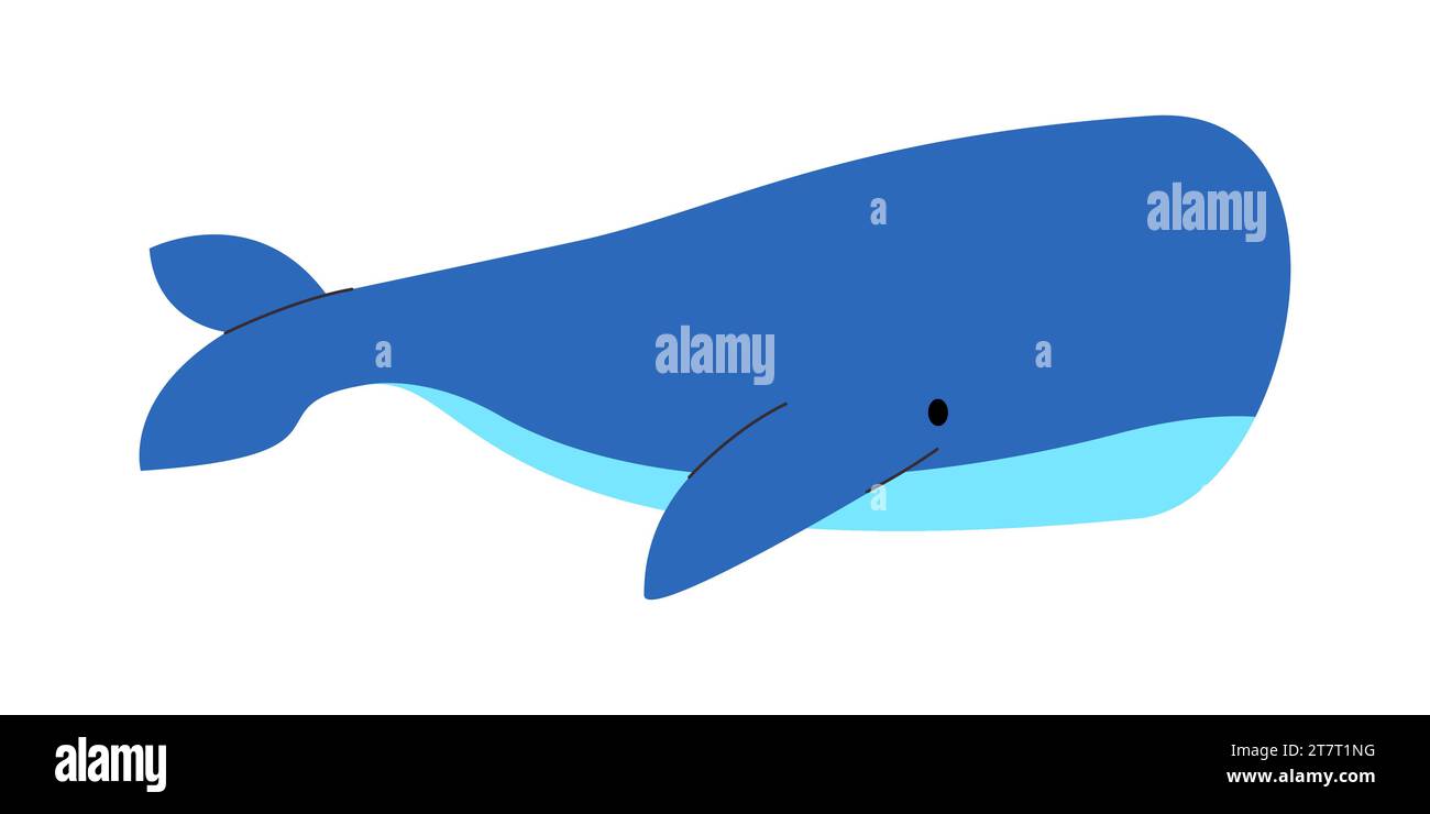 capodoglio di colore blu grande enorme animale marino che nuota sott'acqua ambiente naturale selvaggio oceano Illustrazione Vettoriale