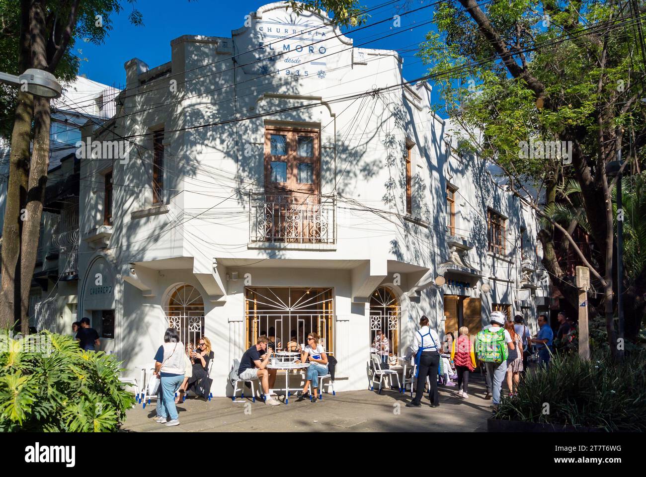 Città del Messico, CDMX, Messico, Churrería El Moro è una caffetteria con Churros a Cuauhtémoc di città del Messico, solo editoriale. Foto Stock