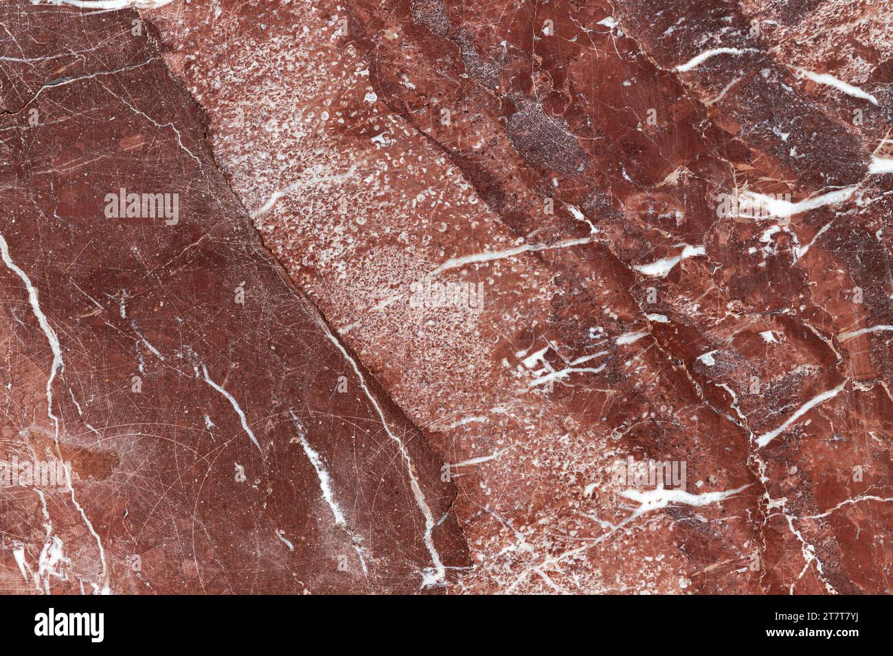 Motivo di marmo rosso. Texture foto sfondo pietra naturale. Vista frontale Foto Stock