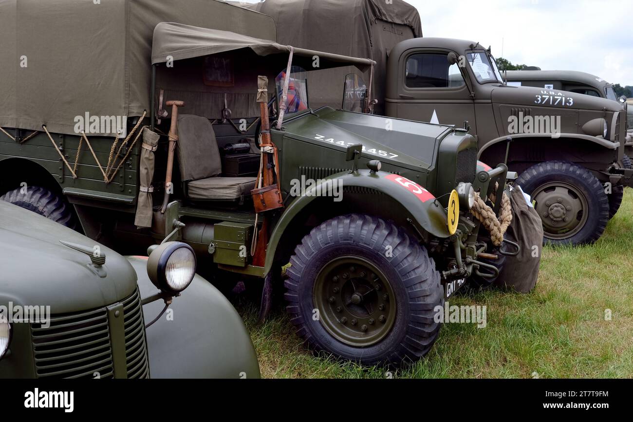 Guerra mondiale due camion da trasporto. Militari. Foto Stock