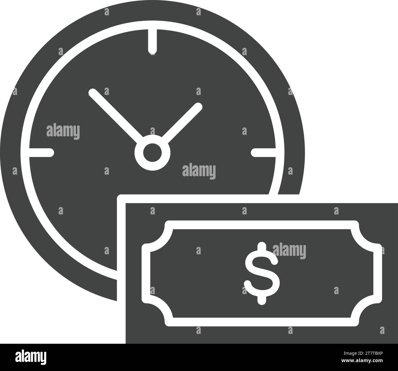 Immagine vettoriale dell'icona del pagamento basato sul tempo. Illustrazione Vettoriale