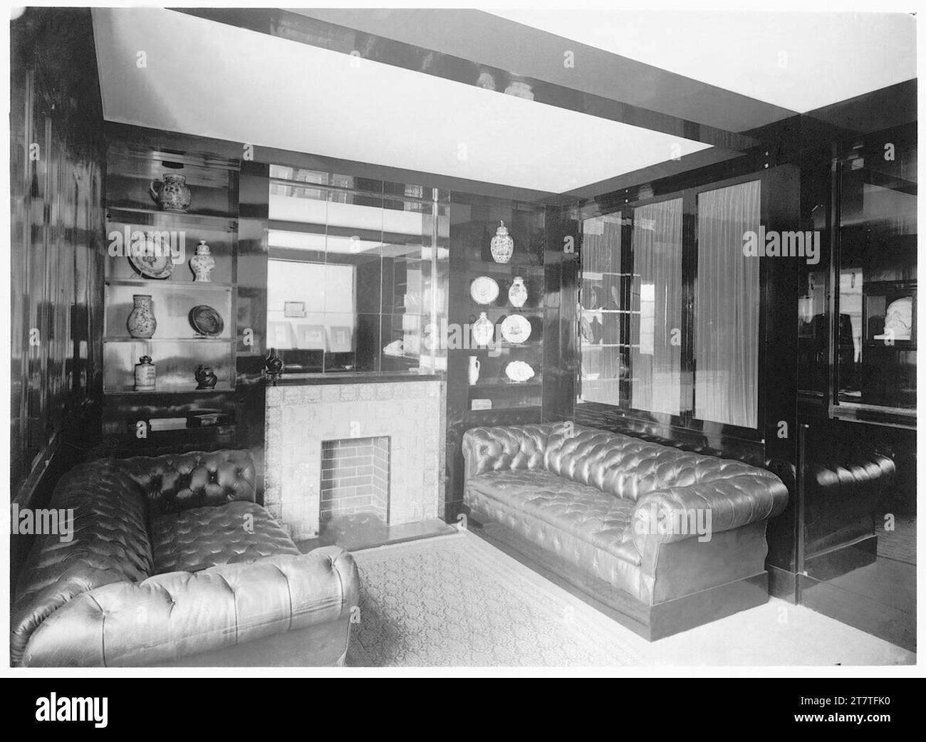 Martin Gerlach jun. Villa Dr. Ing Frantisek e Milada Müller, Praga-Stresovice, nad Hradnim Vodojemem 14, Repubblica Teschechiana, stanza degli uomini (studio del Signore). Forte 1928-1930; Aufnahme 1930 Foto Stock