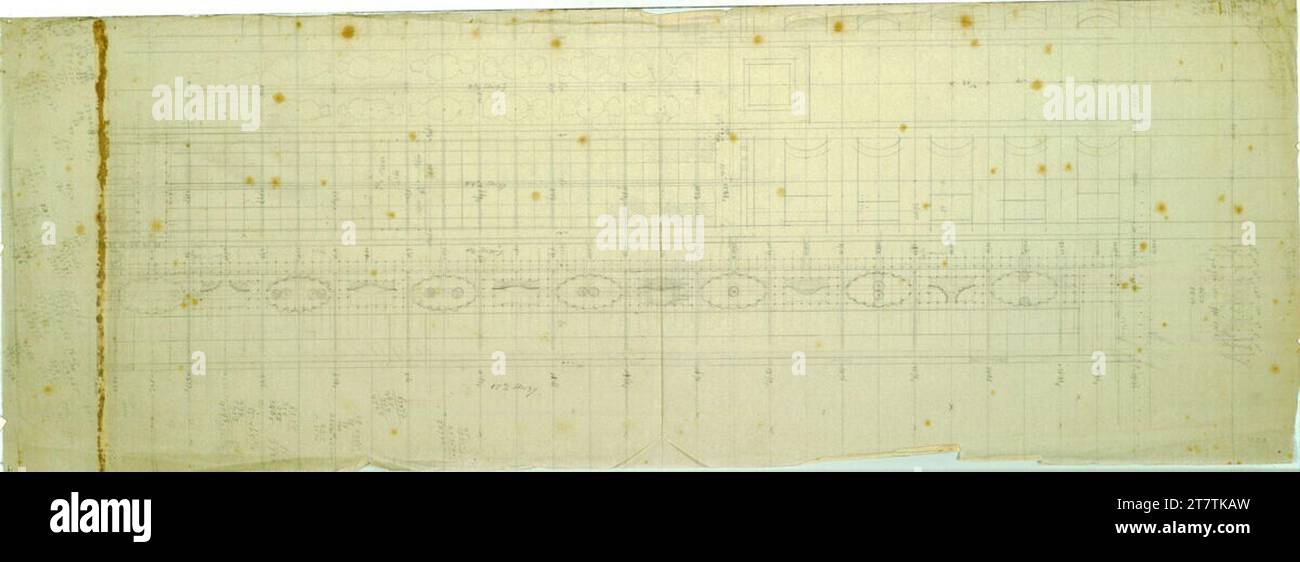Alfred Castelliz Dornach, Goetheanum, parte del piano generale con piani di piantagione. Aquafix; disegno a matita 1921 , 1921 Foto Stock