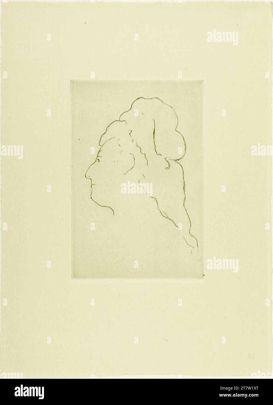 Edouard Manet Thirty water - forte originale; Eva Gonzalès. incisione 1869 / 1905 , 1869/1905 Foto Stock