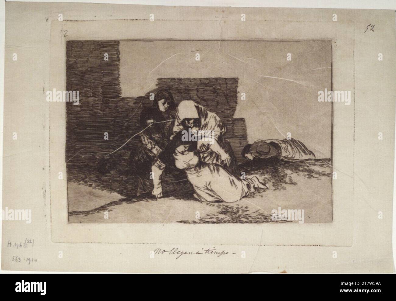 Francisco José de Goya y Lucientes Los Desastres de la Guerra: No Iegan à Tiemempo - non arrivi in tempo. Acquaforte, acquatinta 1812-1815, 1. Ausgabe 1863 Foto Stock