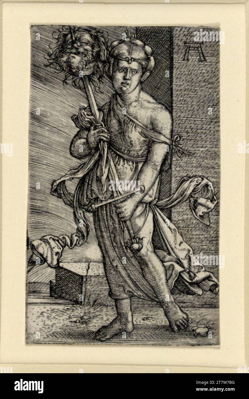Albrecht Altdorfer Judith con la testa degli Holoferne. Stampa con incisione in rame intorno al 1520-1530 Foto Stock