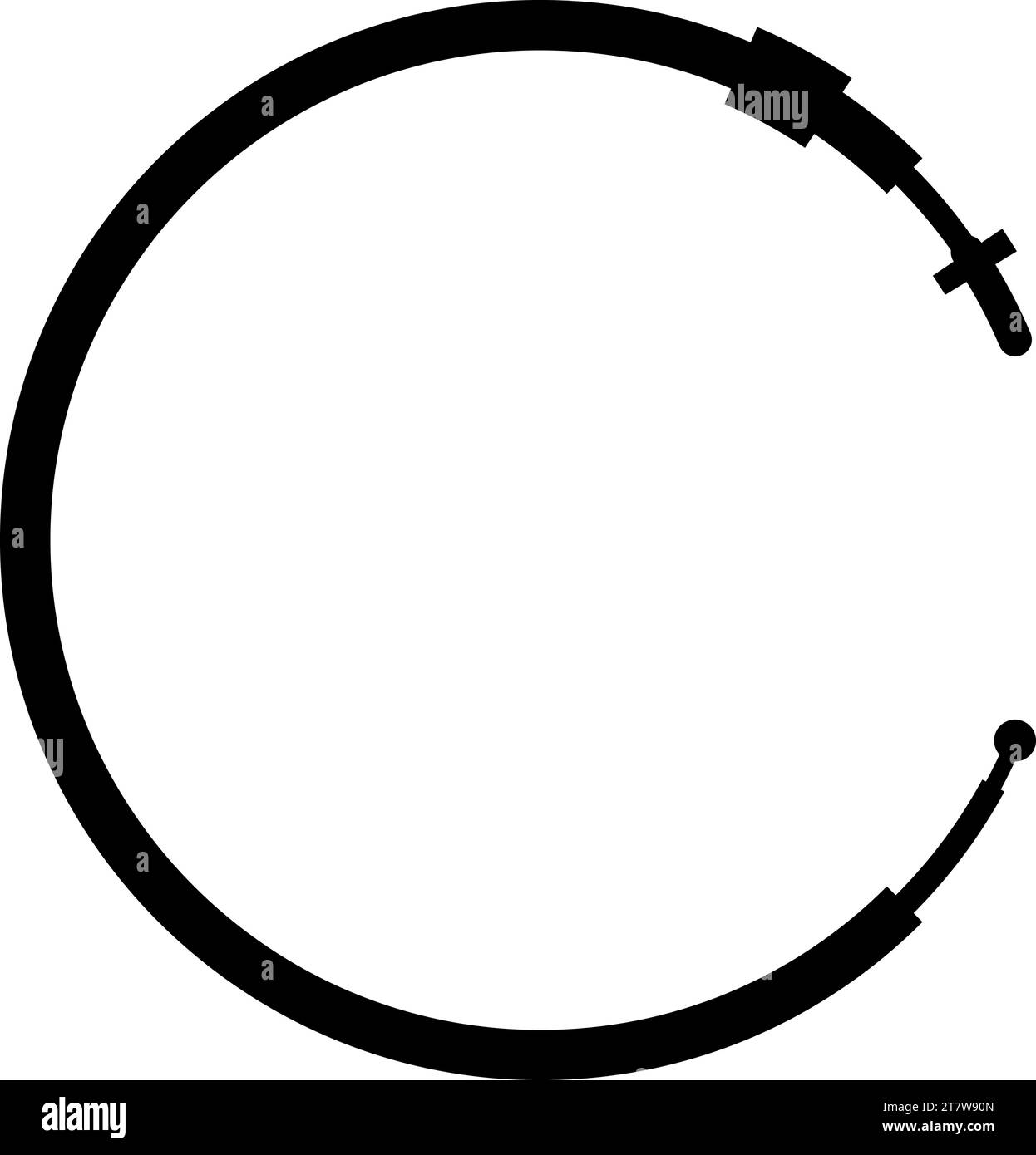 Cavo per auto con frizione a gas tirare la fune del cambio manuale icona colore nero illustrazione vettoriale immagine piatta semplice Illustrazione Vettoriale