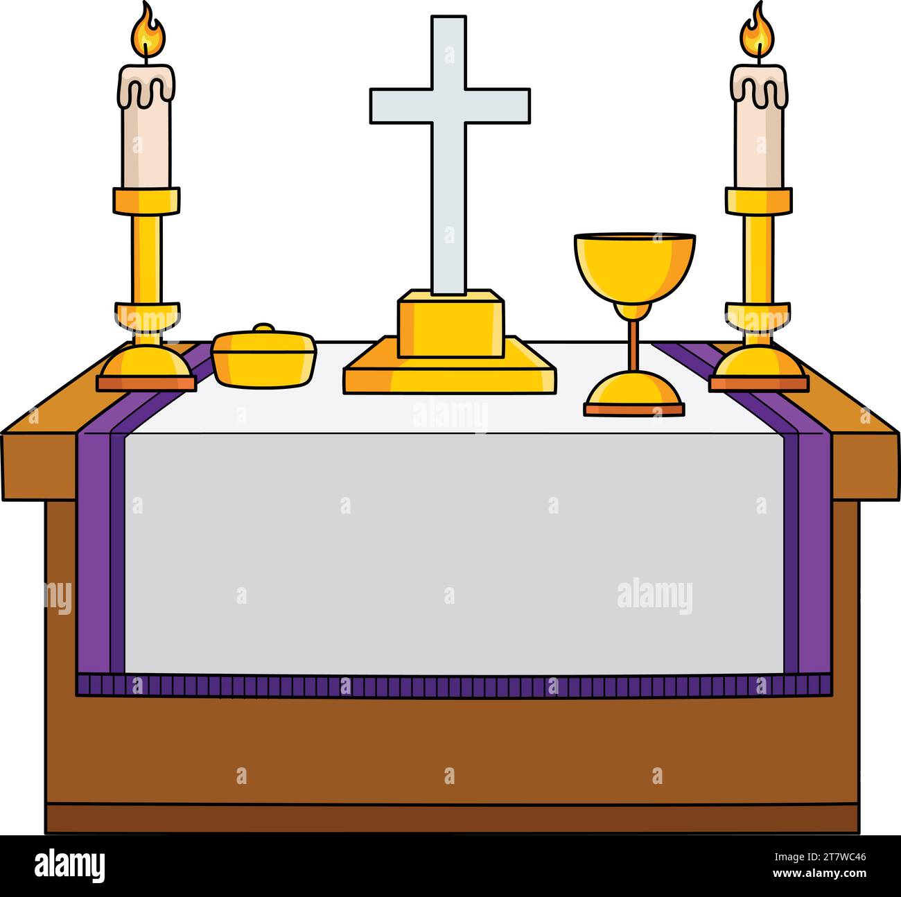 Illustrazione della Clipart colorata del cartone animato della tavola dell'altare Illustrazione Vettoriale