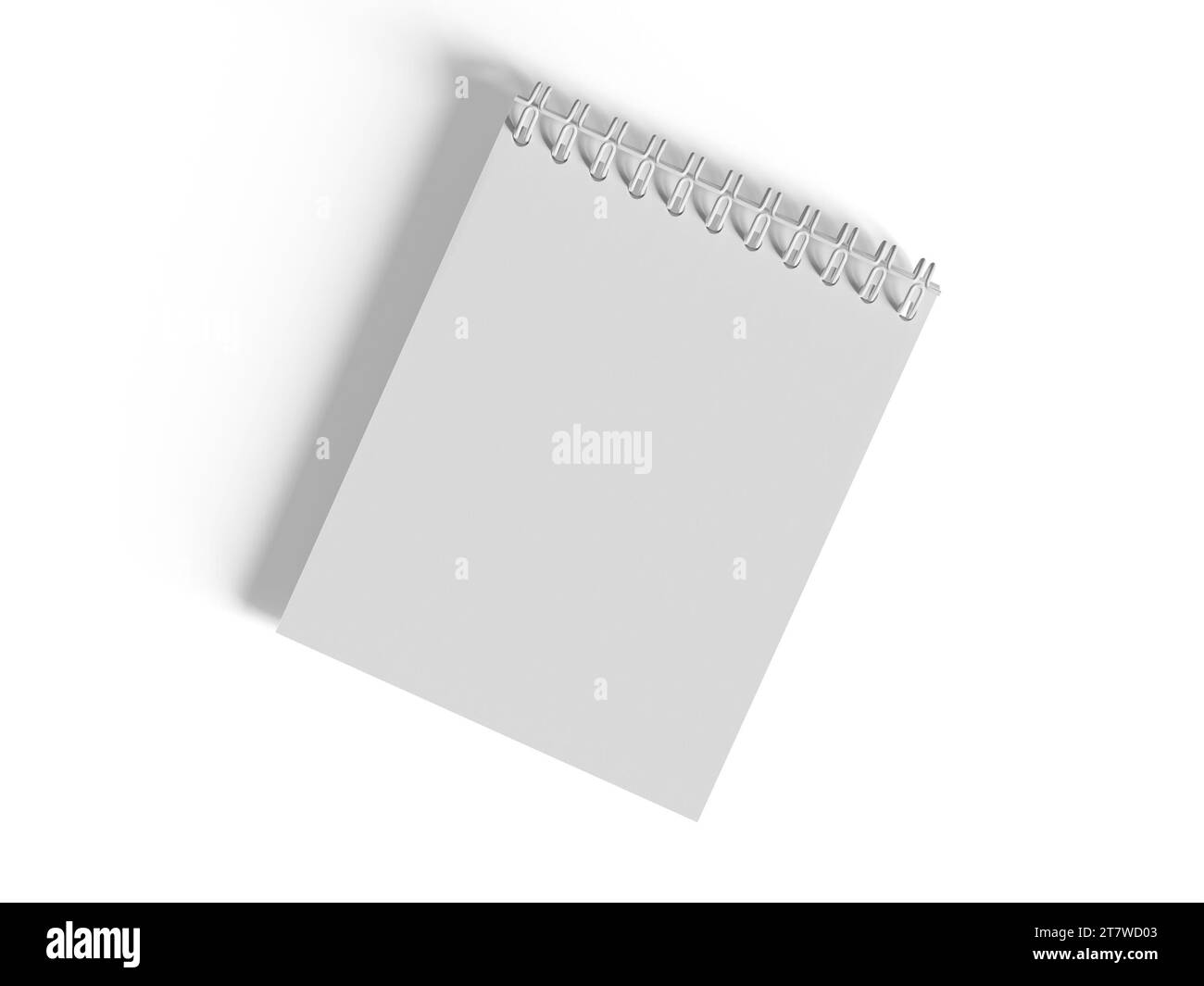 Notebook con rilegatura a spirale sfondo bianco su illustrazione 3D. Foto Stock