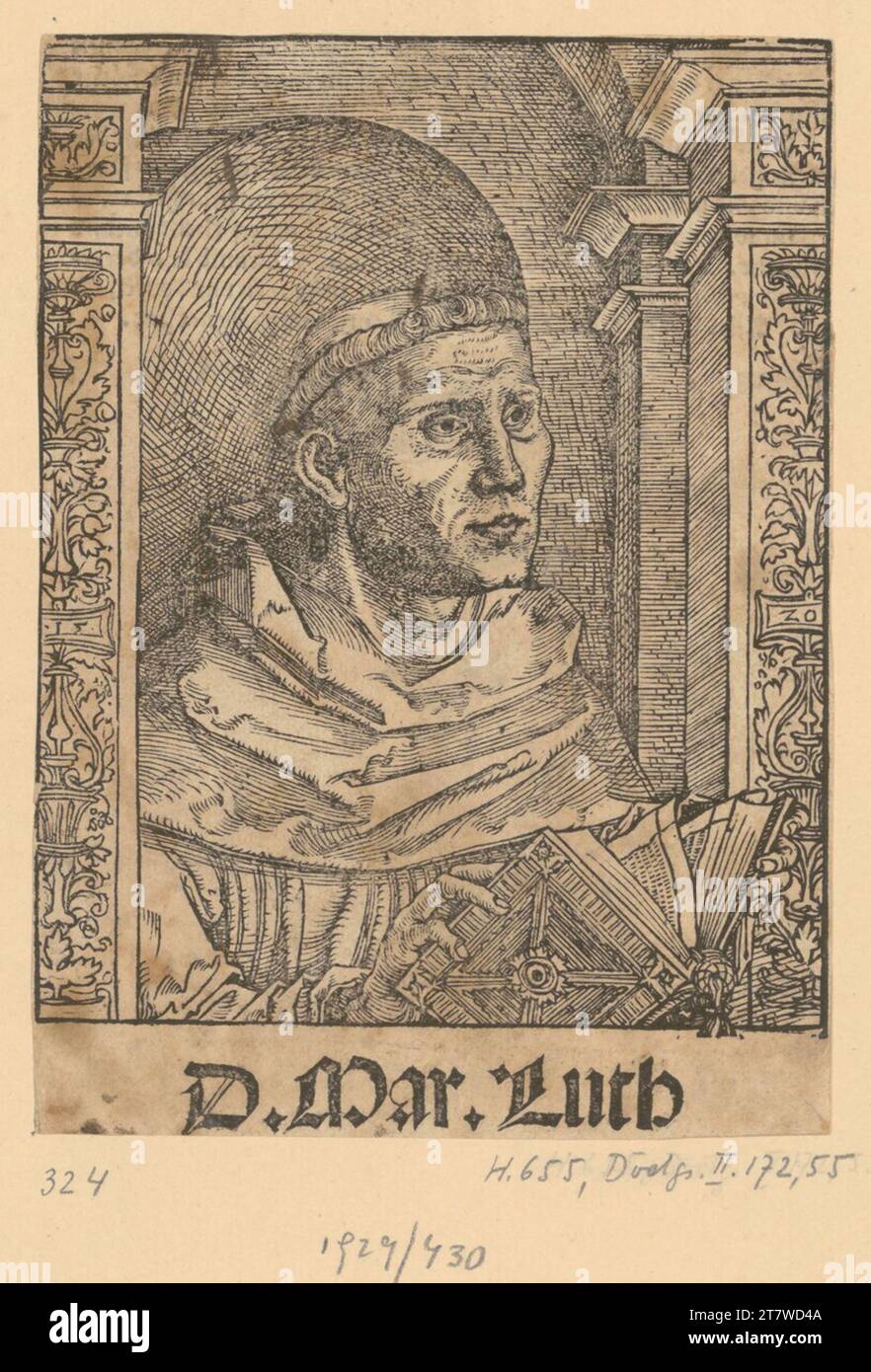 Hans Weiditz, Dr. Martin Luther. Woodcut intorno al 1520 Foto Stock