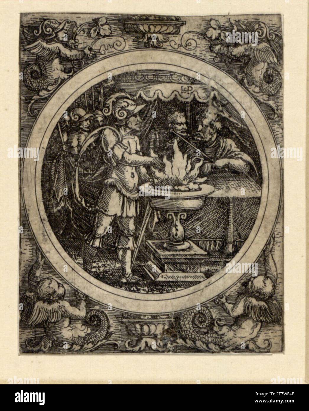 Sebald Beham Mucius. incisione Foto Stock