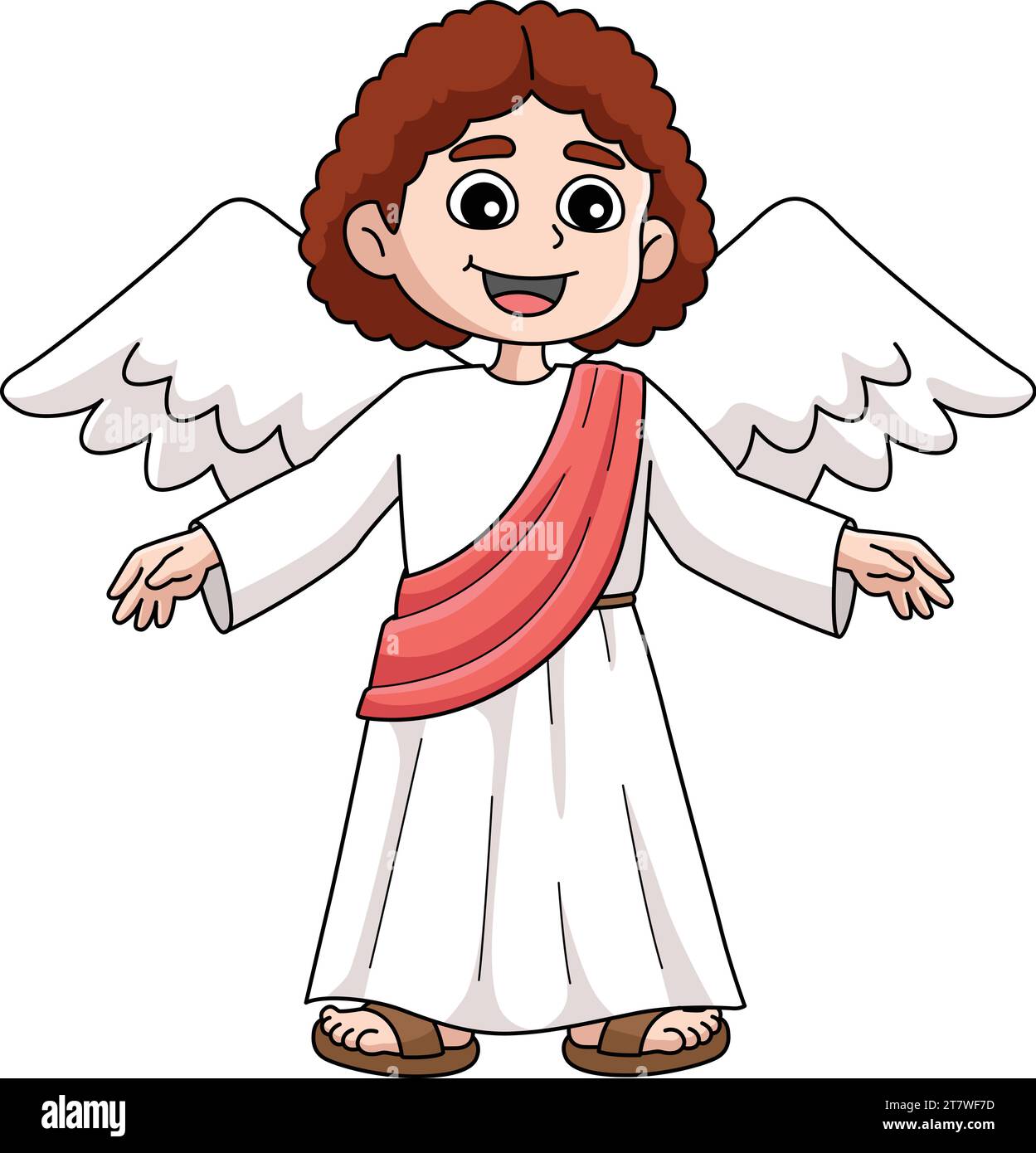 Illustrazione della Clipart colorata del cartone animato Arcangelo Illustrazione Vettoriale