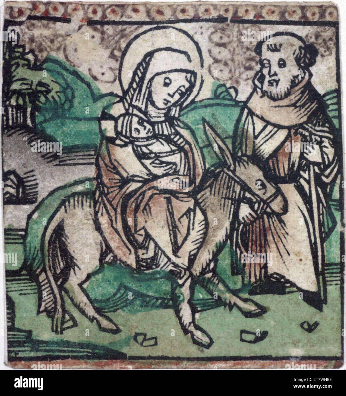 Anonym Escape in Egitto. Legno, colorato Foto Stock