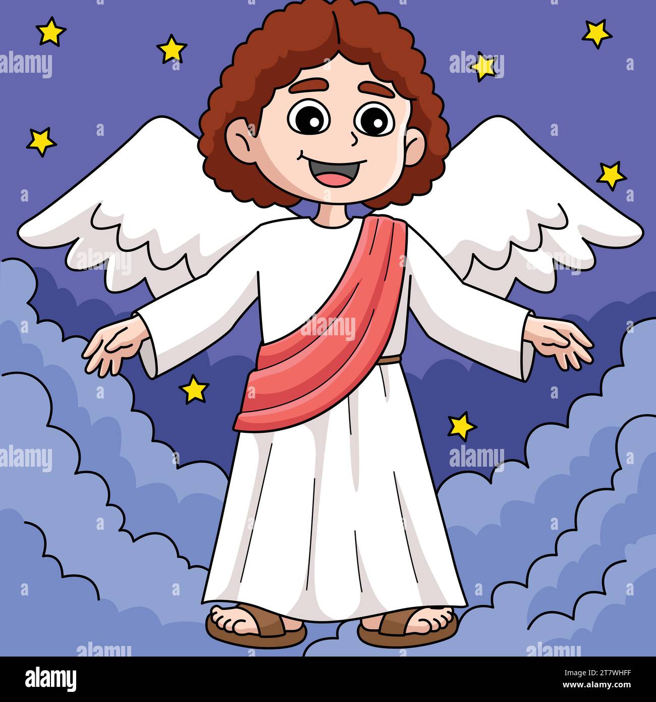 Illustrazione di un cartone animato colorato Christian Arcangelo Illustrazione Vettoriale