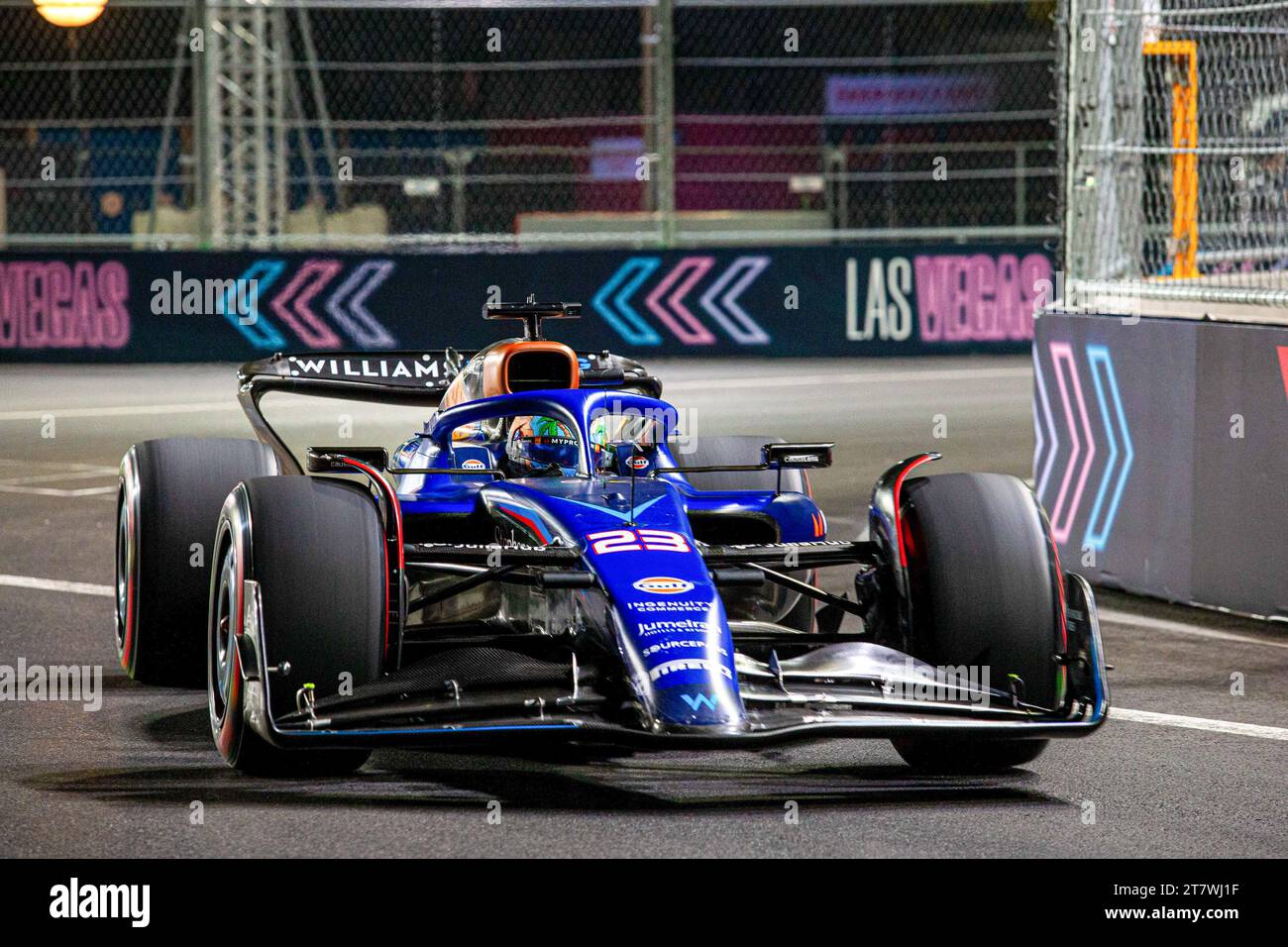 Alexander Albon (IND) Williams FW45 durante la FORMULA 1 HEINEKEN SILVER LAS VEGAS GRAND PRIX 2023 - dal 17 al 19 novembre 2023 Las Vega, Nevada, USA Foto Stock