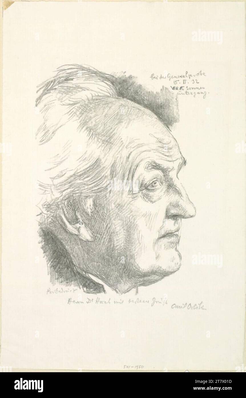 Emil Orlik Gerhart Hauptmann. Litografia 1932 , 1932 Foto Stock