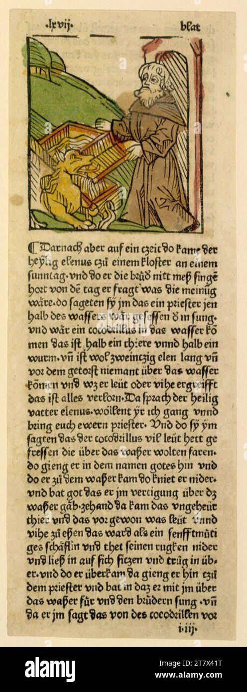 Peter Berger Sant'Eleno e il mostro. Taglio a legna, colorato 1488 , 1488 Foto Stock