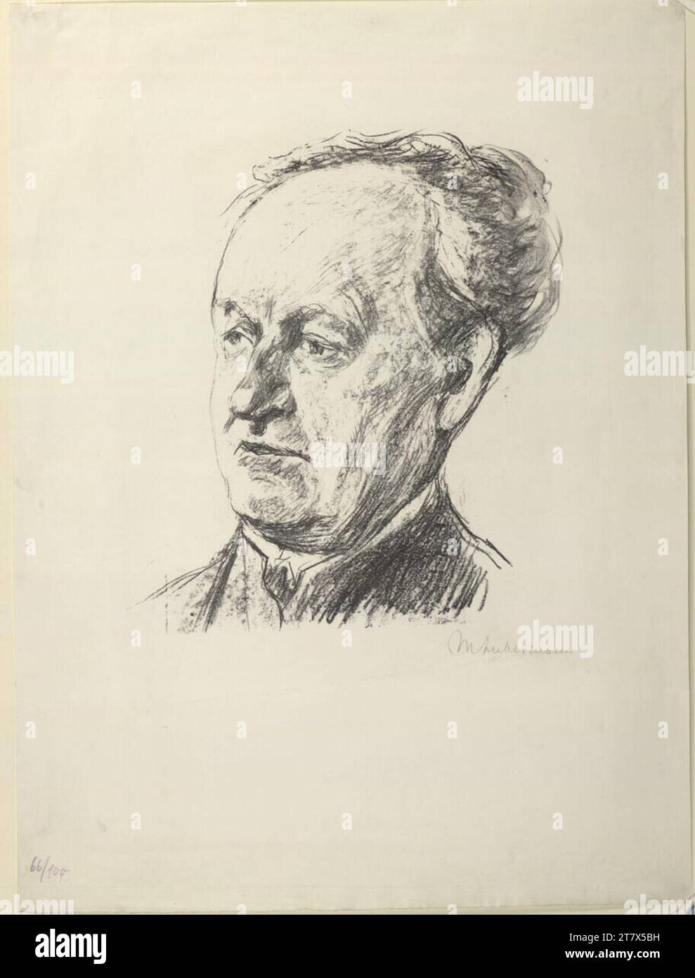 Max Liebermann Gerhart Hauptmann. Litografia 1910 - 1930 , 1910/1930 Foto Stock